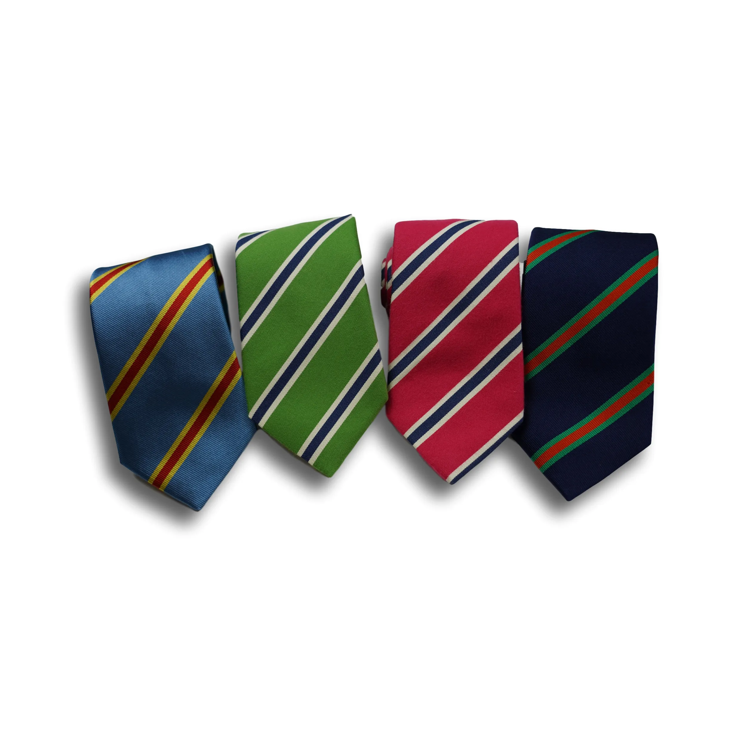 Navy and Kelly Green/Orange Repp Stripe Tie sold by The Andover Shop product image thumbnail 2