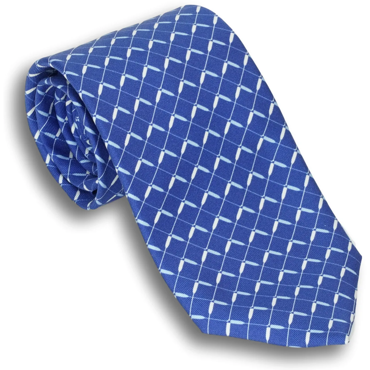 Blue Silk Oars Patterned Tie sold by The Andover Shop