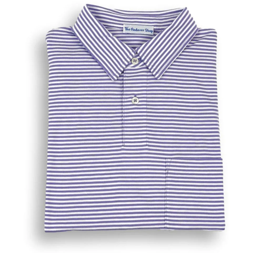 Striped Jersey Polo with Self Collar sold by The Andover Shop product image thumbnail 4
