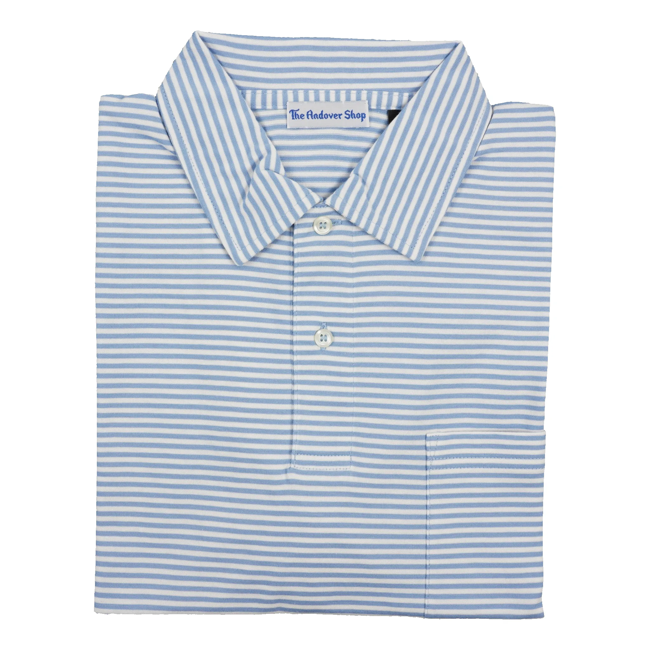 Striped Jersey Polo with Self Collar sold by The Andover Shop product image thumbnail 5