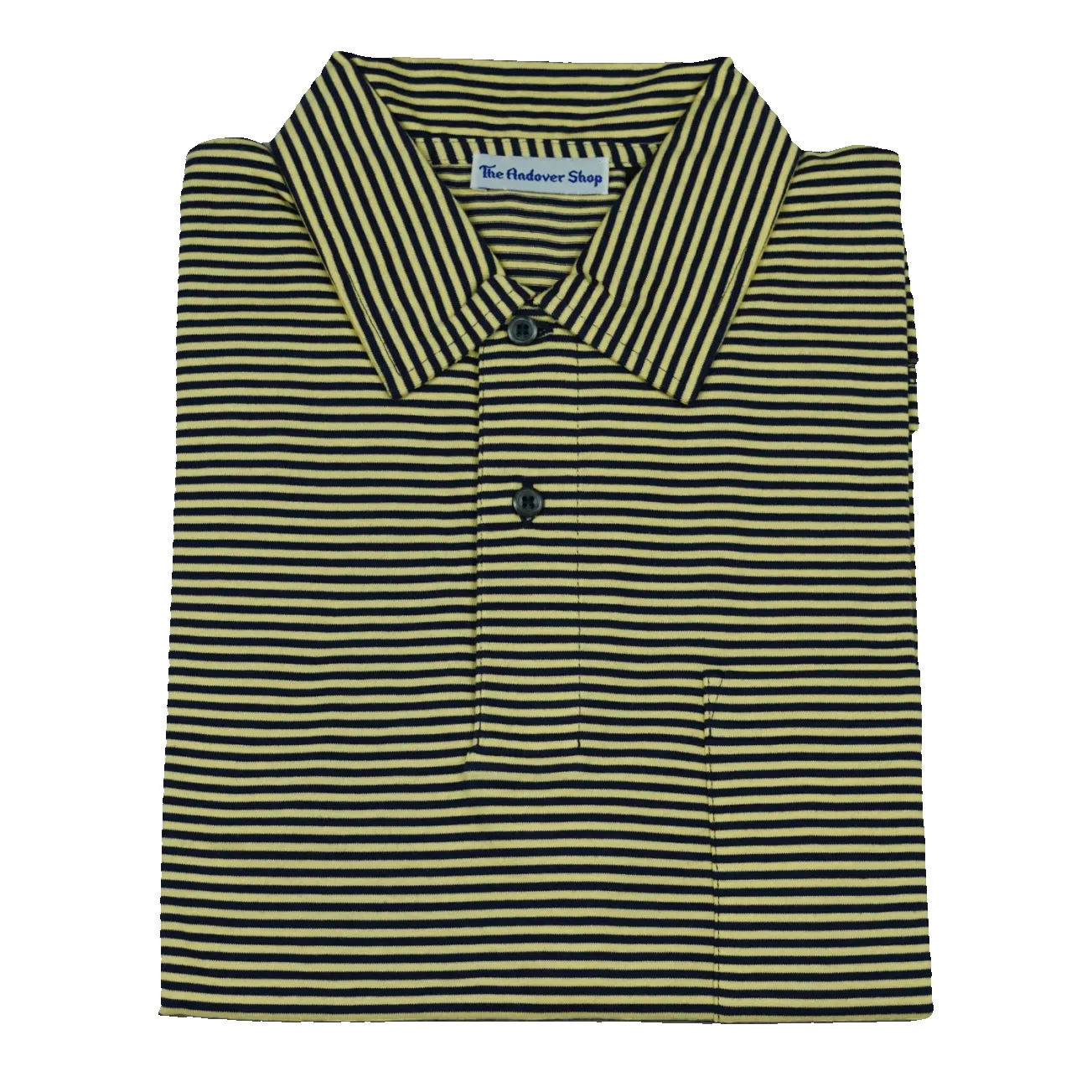 Striped Jersey Polo with Self Collar sold by The Andover Shop product image thumbnail 2
