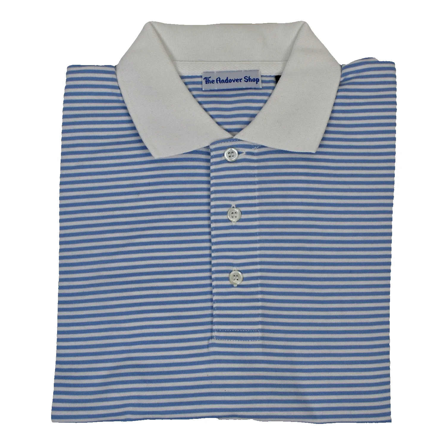 Striped Jersey Polo with Contrast Collar sold by The Andover Shop product image thumbnail 2