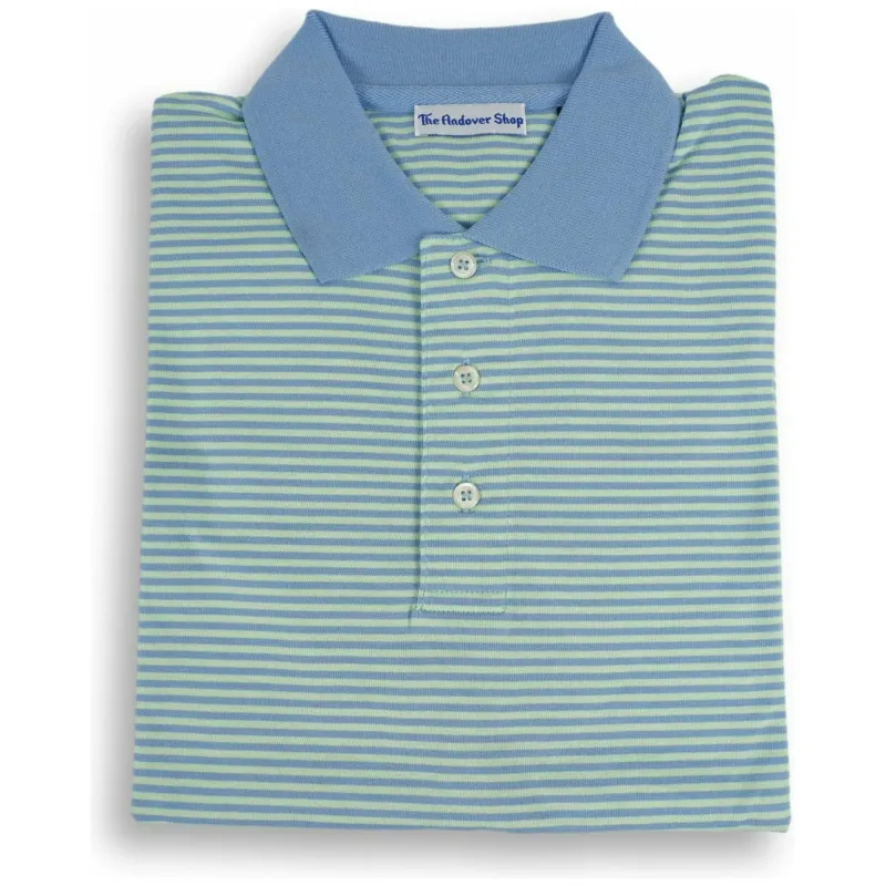 Striped Jersey Polo with Contrast Collar sold by The Andover Shop