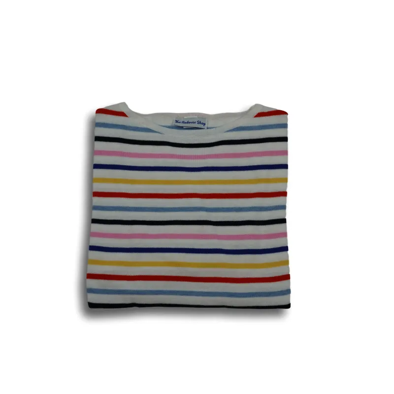 Boatneck 7 Color Stripe Sweater sold by The Andover Shop