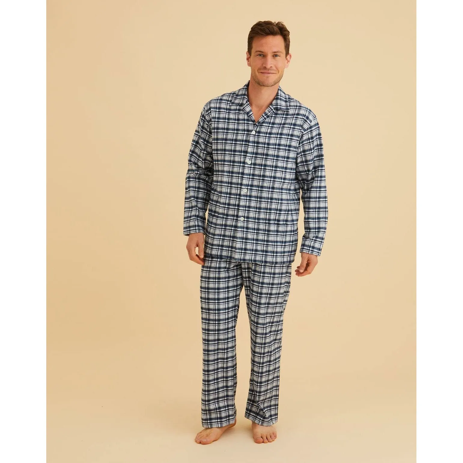 Men’s Brushed Cotton Flannel Pyjamas sold by The Andover Shop product image thumbnail 5
