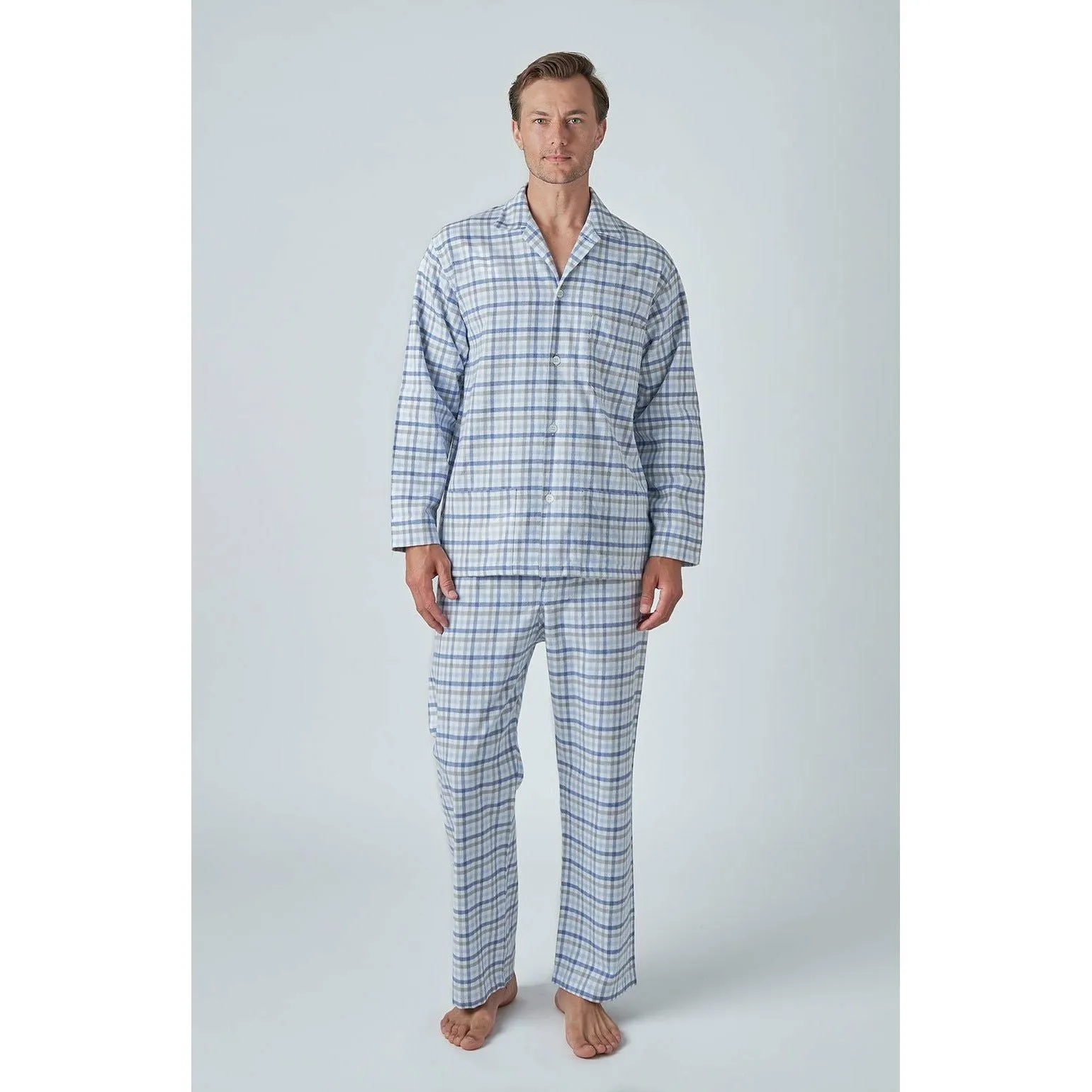 Men’s Brushed Cotton Flannel Pyjamas sold by The Andover Shop product image thumbnail 3
