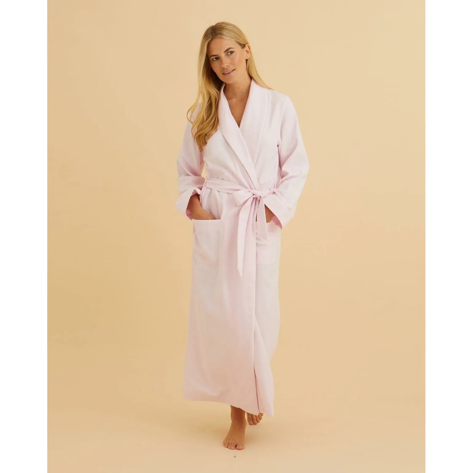 Brushed Cotton Flannel Dressing Gown sold by The Andover Shop product image thumbnail 5