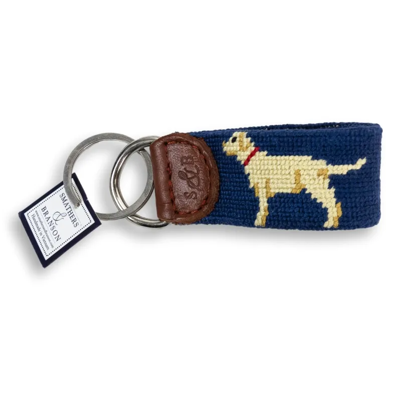 Yellow Lab Needlepoint Key Fob sold by The Andover Shop