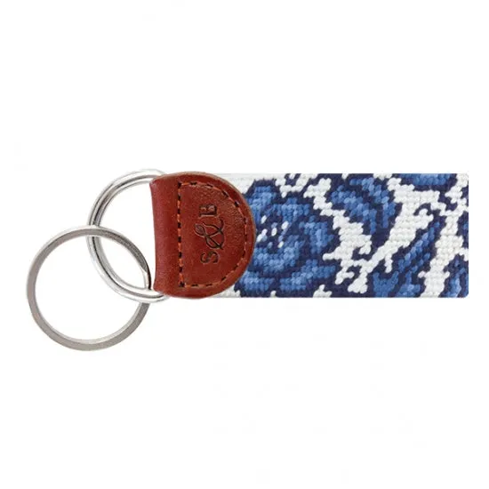 Blue Canton Needlepoint Key Fob sold by The Andover Shop