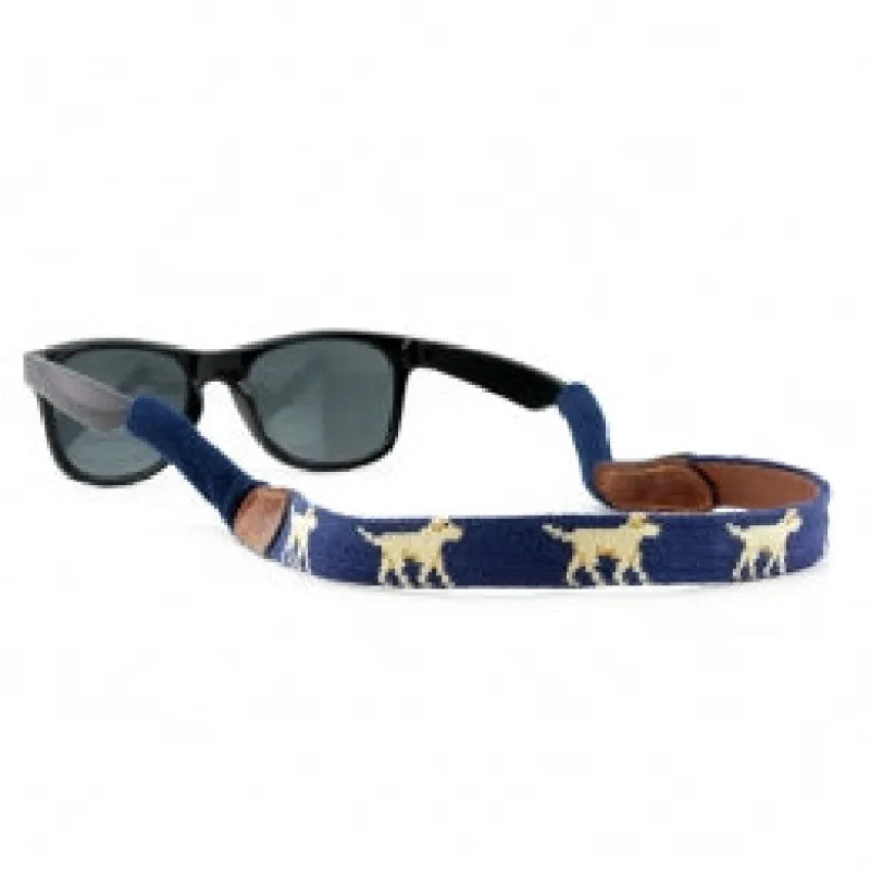 Yellow Lab Needlepoint Sunglass Straps sold by The Andover Shop