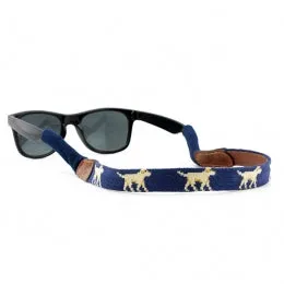 Yellow Lab Needlepoint Sunglass Straps sold by The Andover Shop