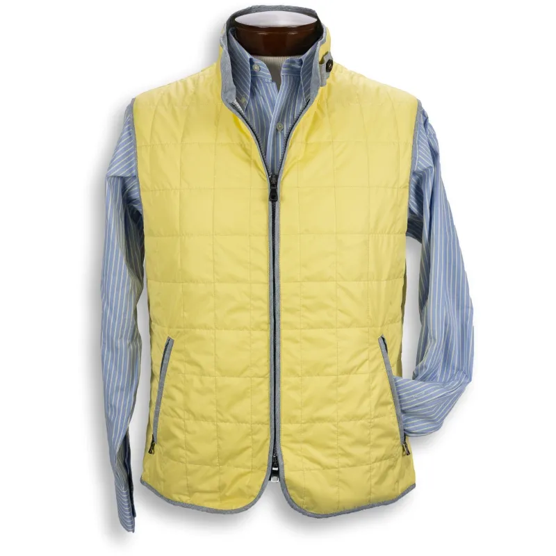 Soft Yellow Theo Waterville Quilted Vest sold by The Andover Shop