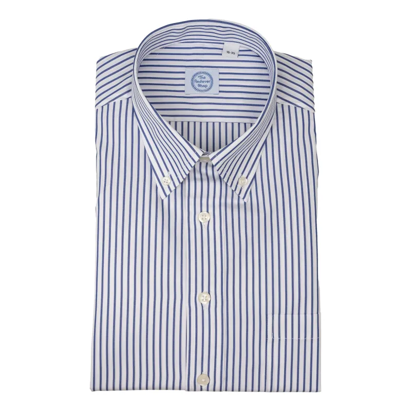 Blue Banker Stripe Button Down Dress Shirt sold by The Andover Shop