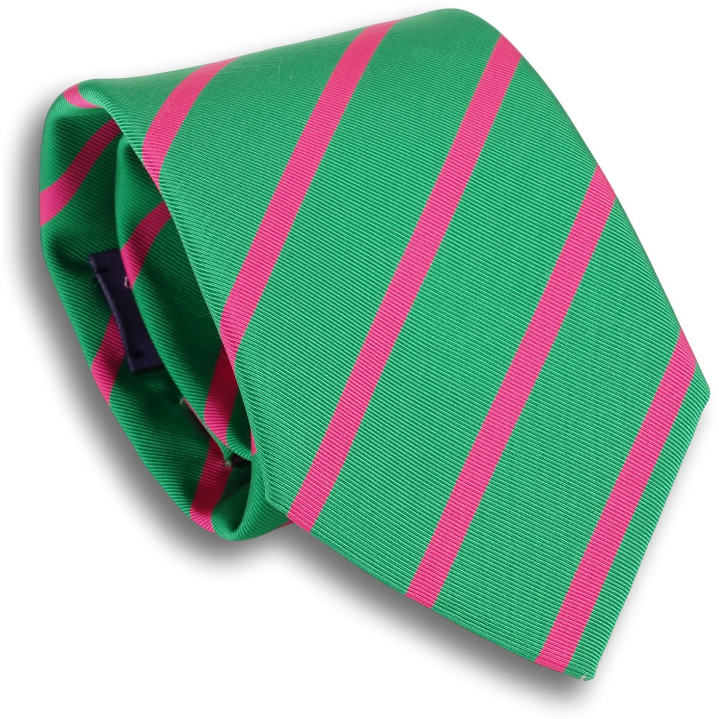 Green and Fuchsia Repp Stripe Tie sold by The Andover Shop