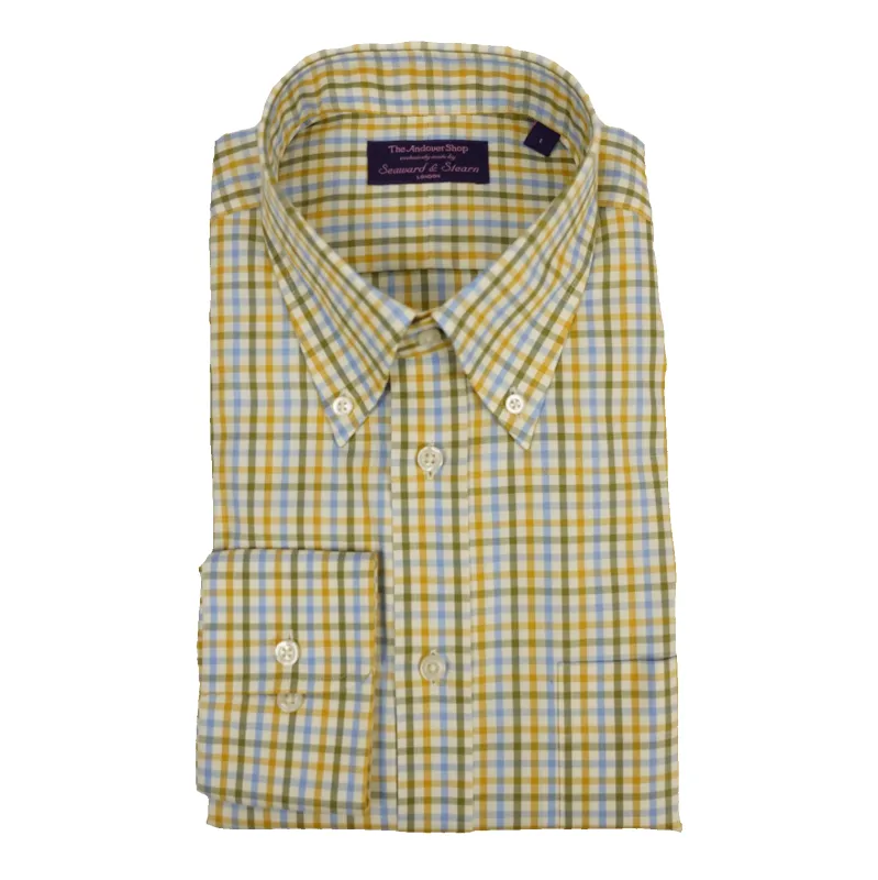 Yellow, Light Blue, and Olive Tattersall Button Down Sport Shirt sold by The Andover Shop