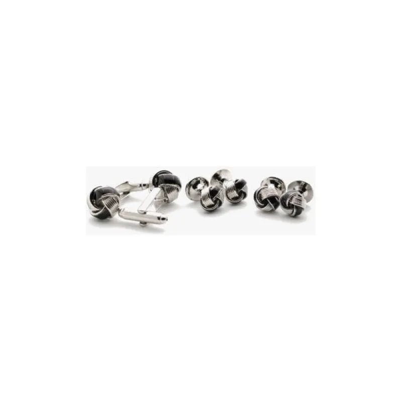 Silver and Black Enamel Twist Formal Set sold by The Andover Shop