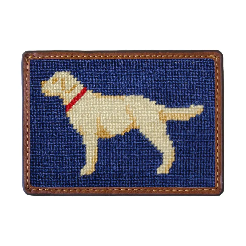 Yellow Lab Needlepoint Card Wallet sold by The Andover Shop