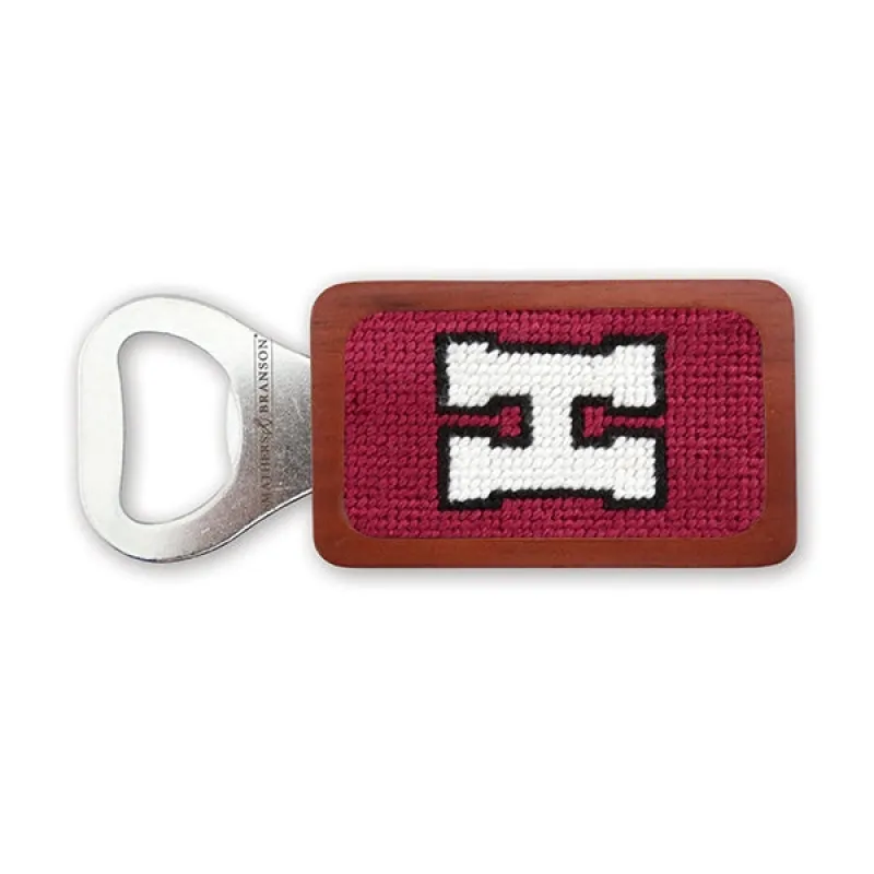 Harvard Needlepoint Bottle Opener sold by The Andover Shop