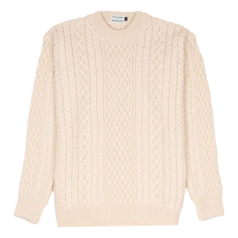 Cuileann Aran Crewneck Wool Sweater sold by The Andover Shop