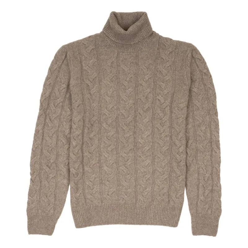 Cable Turtleneck Geelong Wool Sweater sold by The Andover Shop