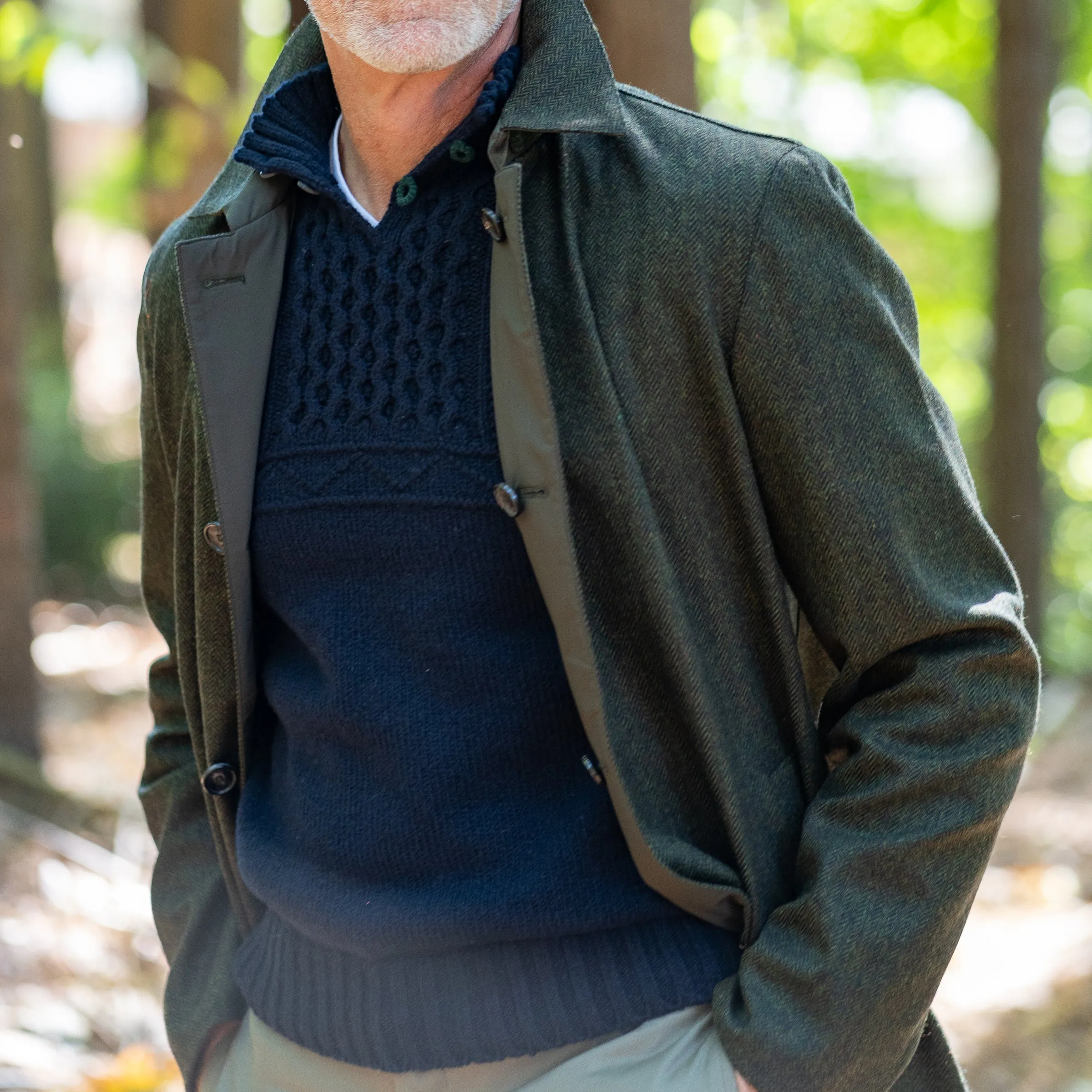 Mairtin Beag Merino Wool and Cashmere Button Neck Sweater sold by The Andover Shop product image thumbnail 2