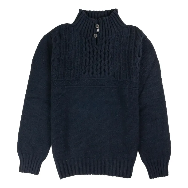 Mairtin Beag Merino Wool and Cashmere Button Neck Sweater sold by The Andover Shop