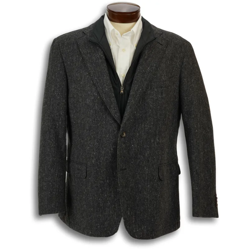 Charcoal 100% Virgin Italian Wool Zip-In Liner Sport Coat sold by The Andover Shop