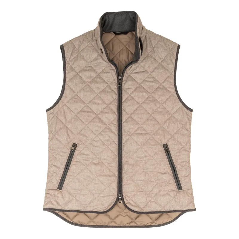 Oyster Barberis Flannel Waterville Vest sold by The Andover Shop