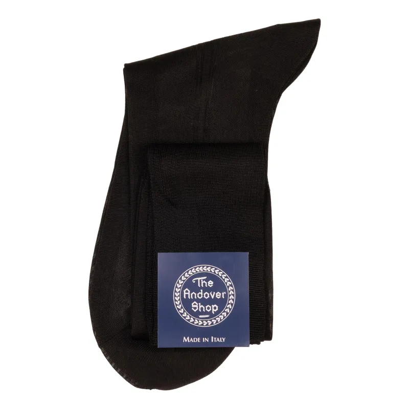 Black Silk Over-the-Calf Formal Dress Sock sold by The Andover Shop