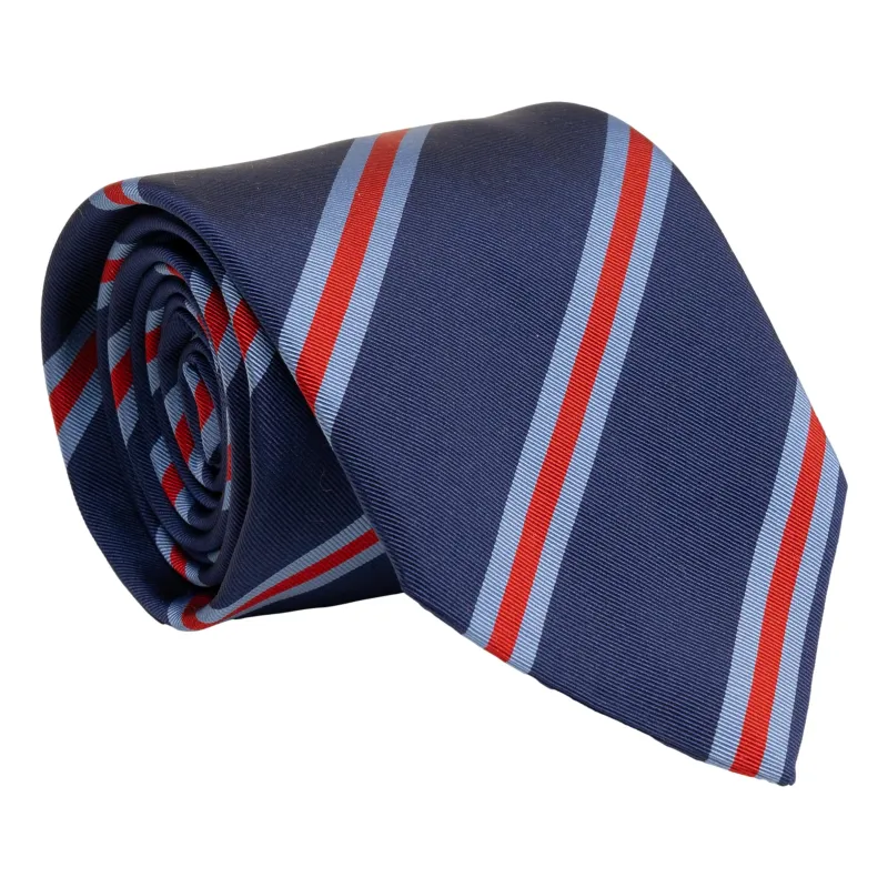 Red and Light Blue Repp Stripe Silk Tie sold by The Andover Shop
