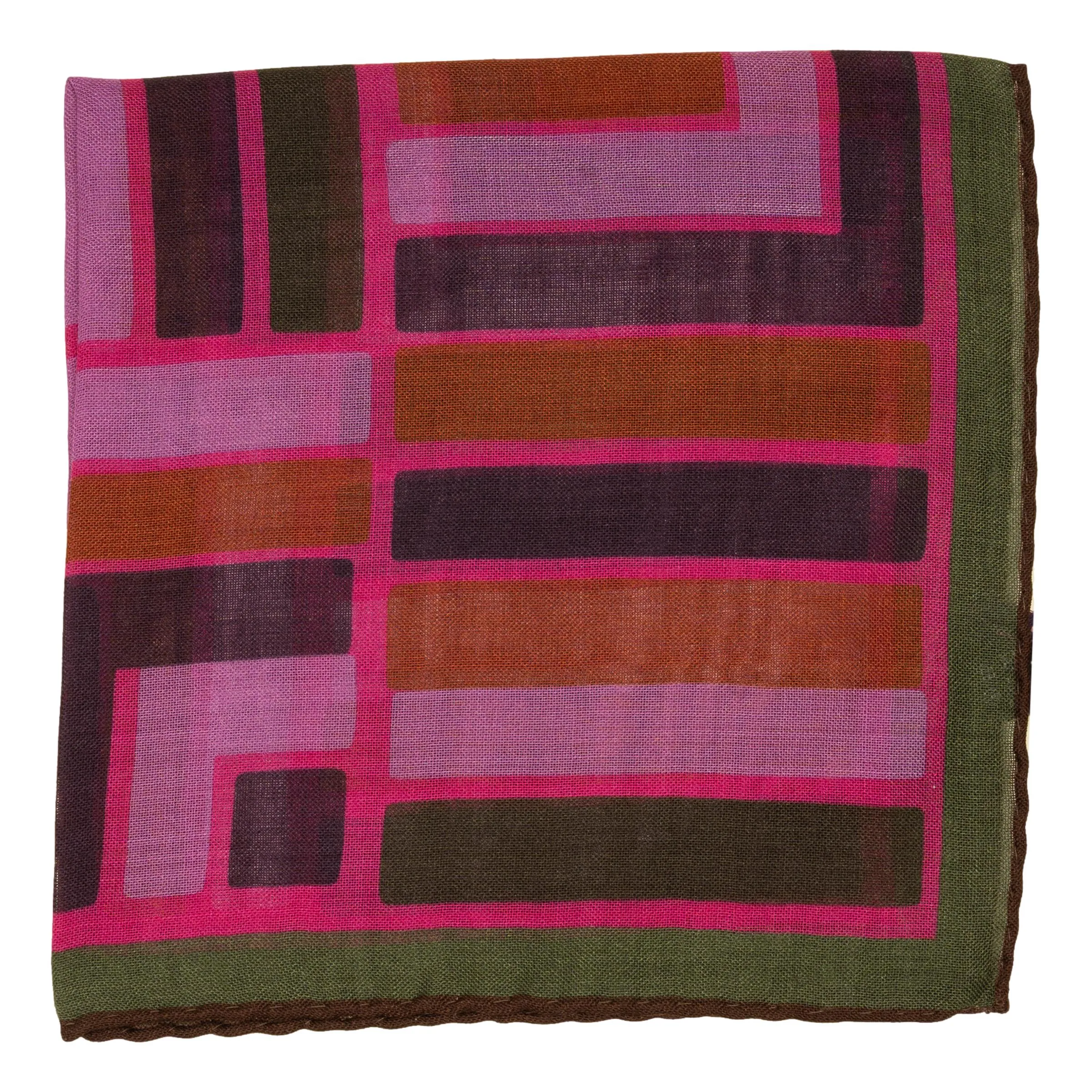 Multicolor Bar Wool and Silk Pocket Square sold by The Andover Shop product image thumbnail 2