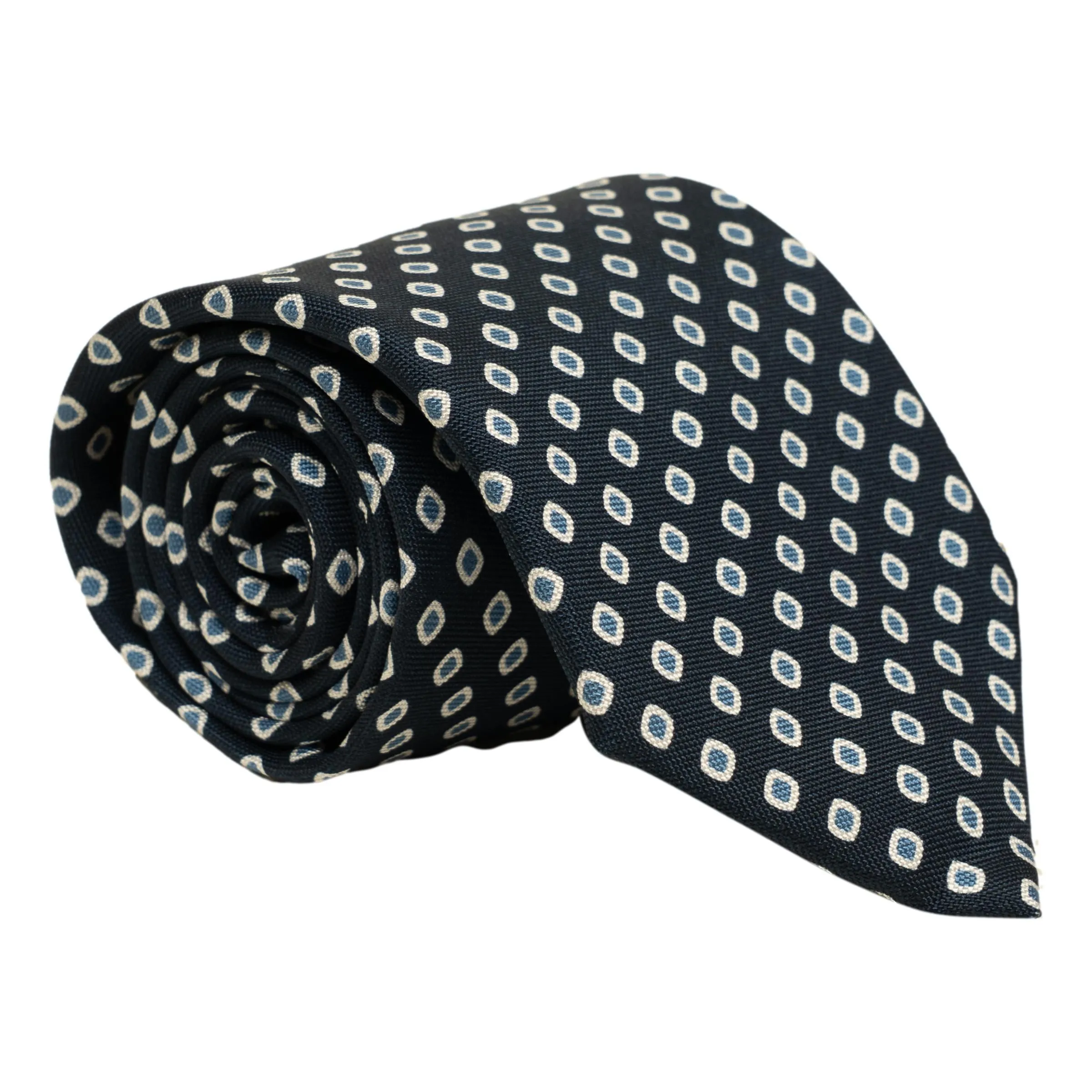 White and Blue Diamond Silk Tie sold by The Andover Shop product image thumbnail 4