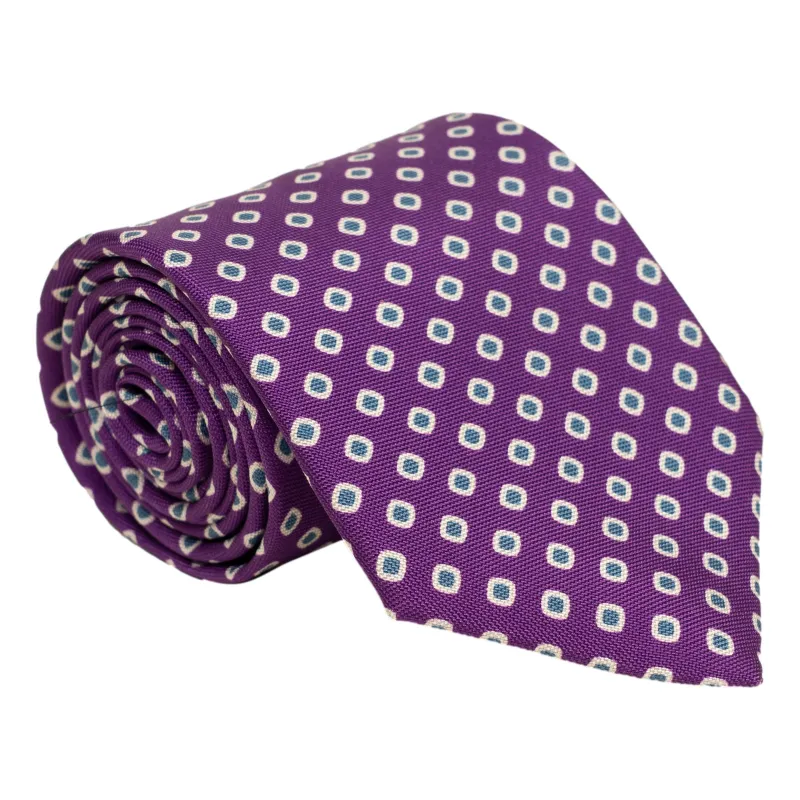 White and Blue Diamond Silk Tie sold by The Andover Shop