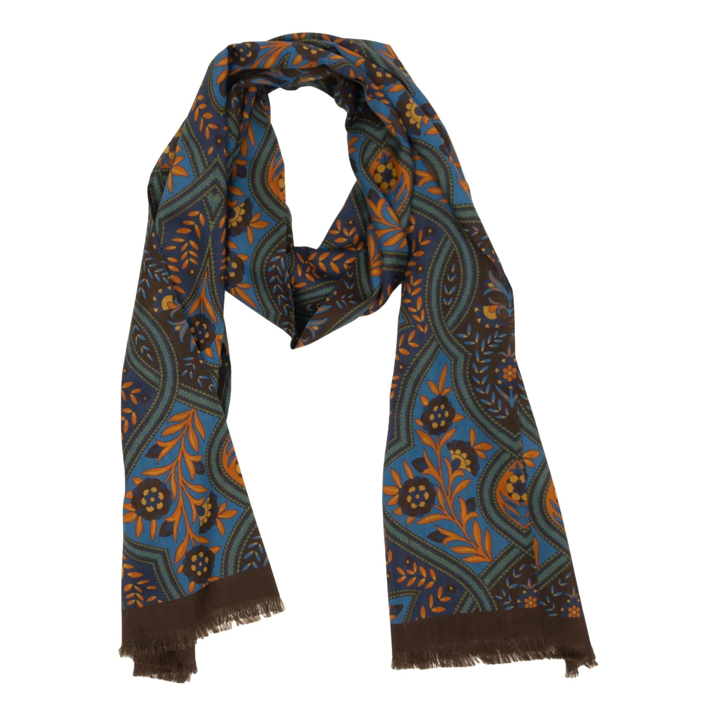 Floral Mosaic Silk Blend Scarf sold by The Andover Shop product image thumbnail 2