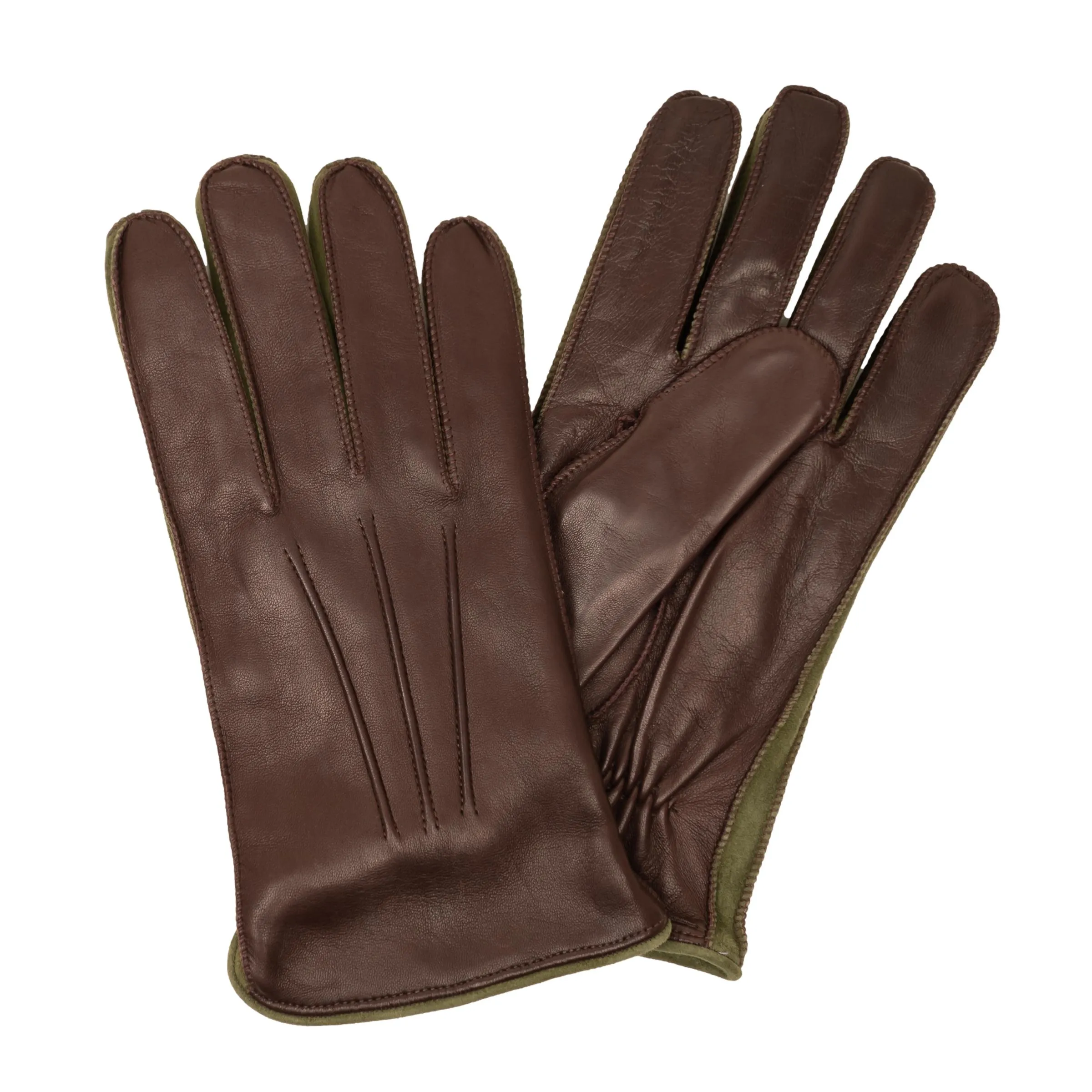 Men's Two-toned Nappa Leather Gloves with Cashmere Lining and Palm Vent sold by The Andover Shop product image thumbnail 3