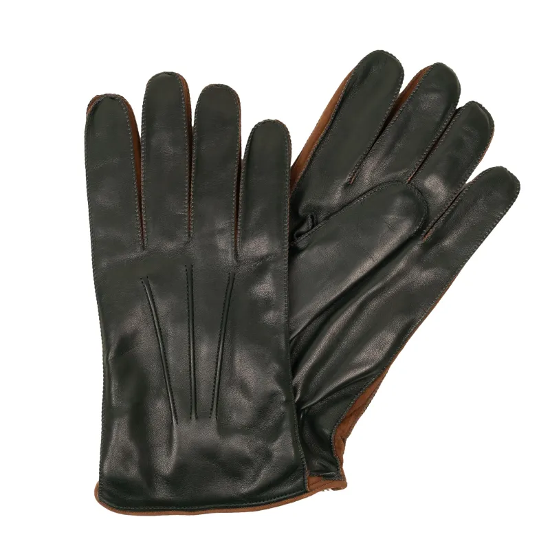 Men's Two-toned Nappa Leather Gloves with Cashmere Lining and Palm Vent sold by The Andover Shop