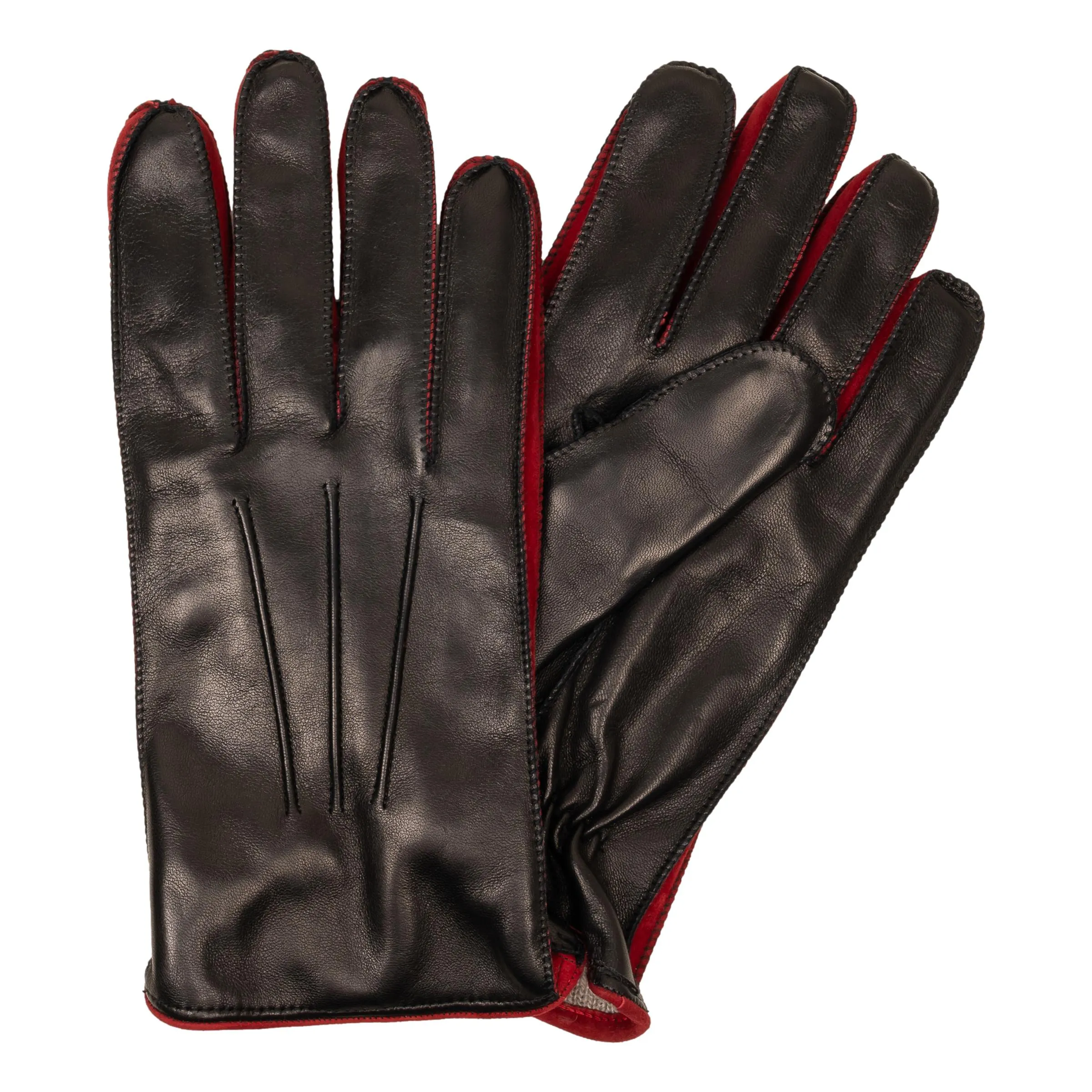 Men's Two-toned Nappa Leather Gloves with Cashmere Lining and Palm Vent sold by The Andover Shop product image thumbnail 4