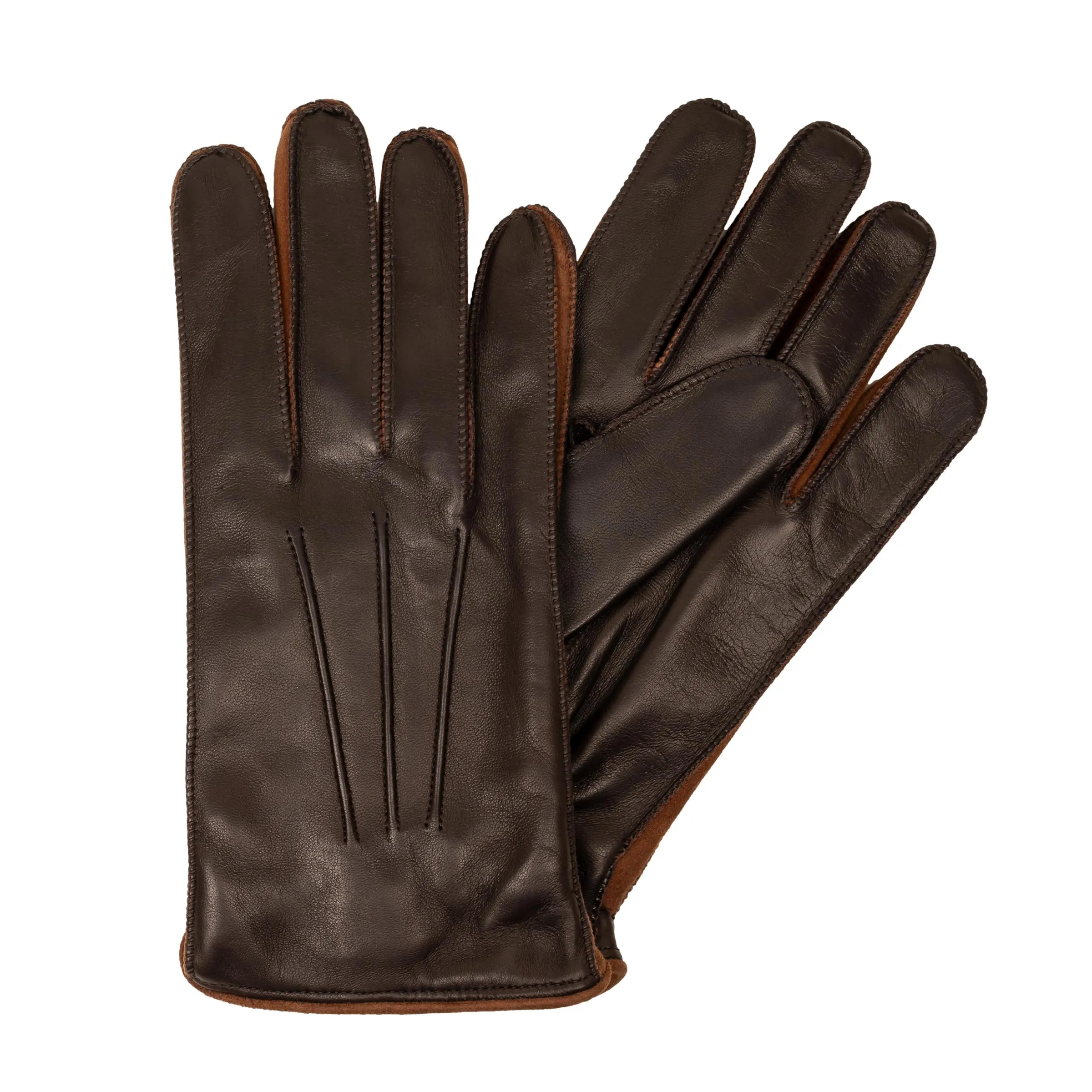 Men's Two-toned Nappa Leather Gloves with Cashmere Lining and Palm Vent sold by The Andover Shop product image thumbnail 2