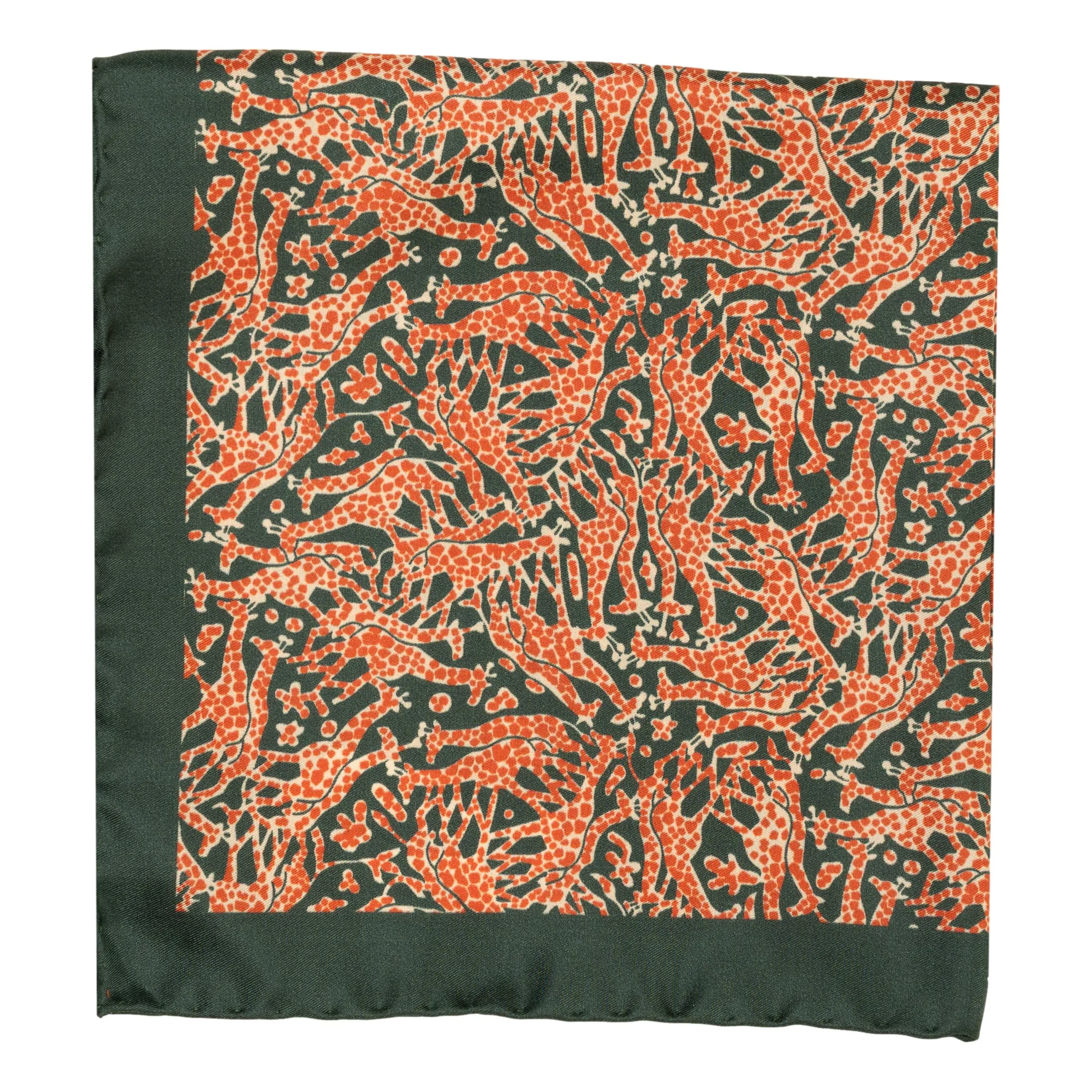 Giraffe Wool and Silk Pocket Square sold by The Andover Shop product image thumbnail 3