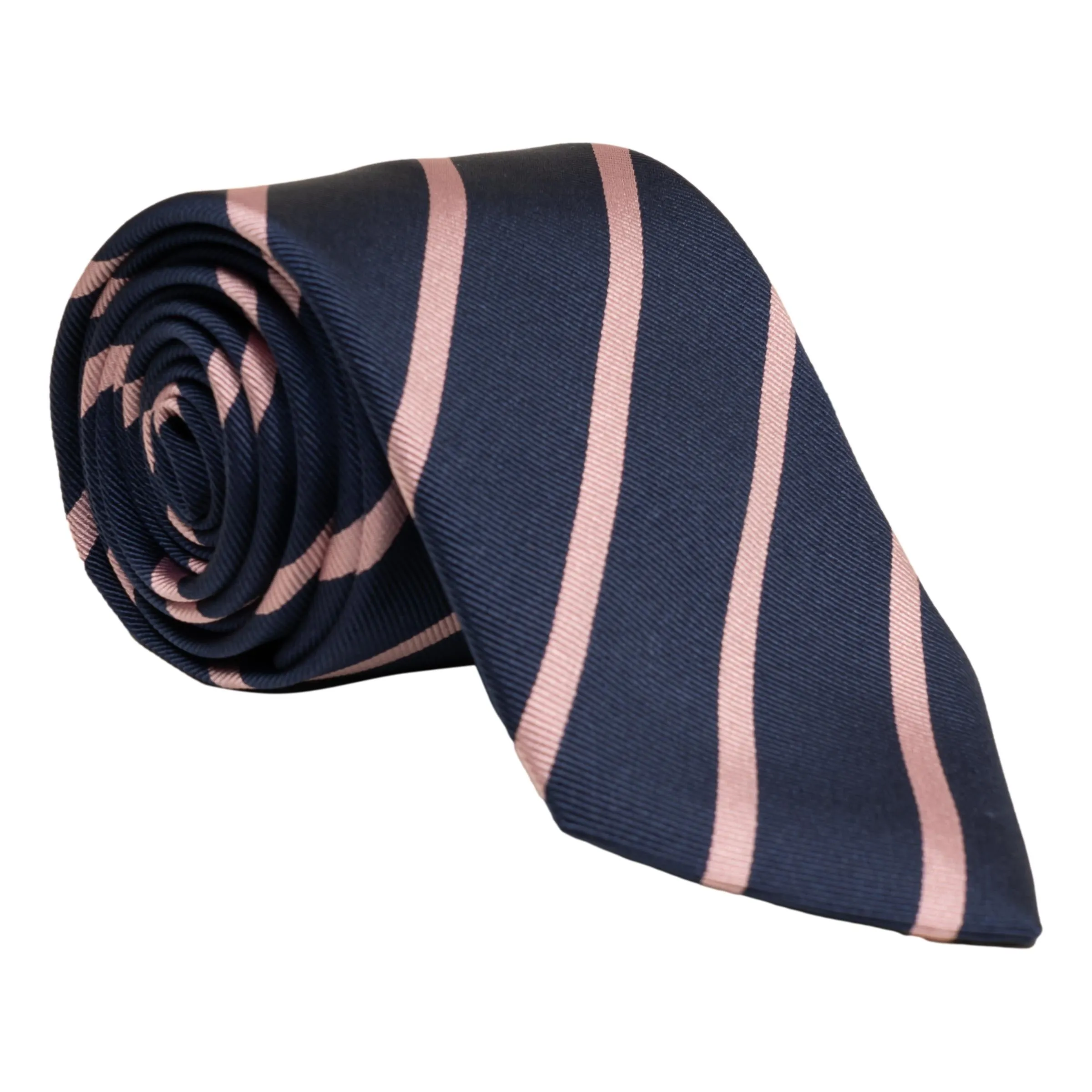 Classic Navy Repp Stripe Silk Tie sold by The Andover Shop product image thumbnail 5