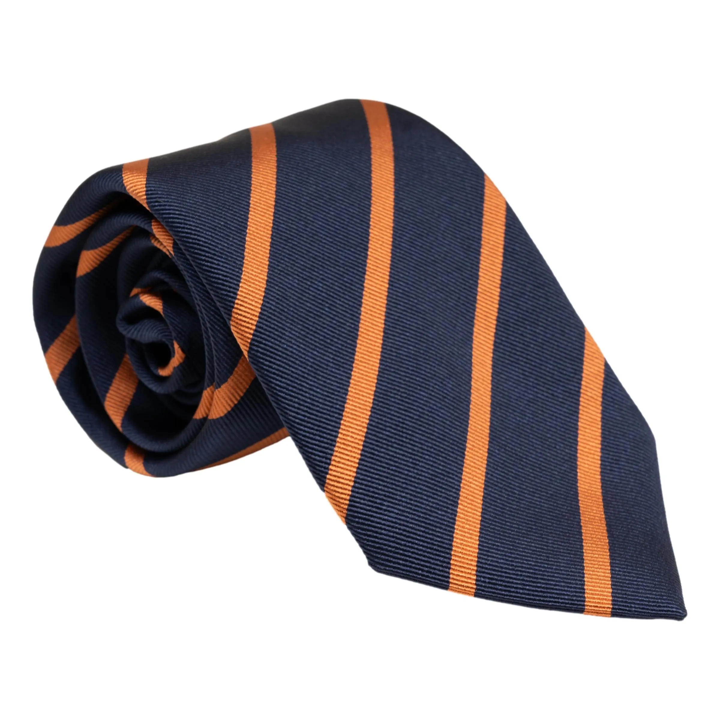 Classic Navy Repp Stripe Silk Tie sold by The Andover Shop