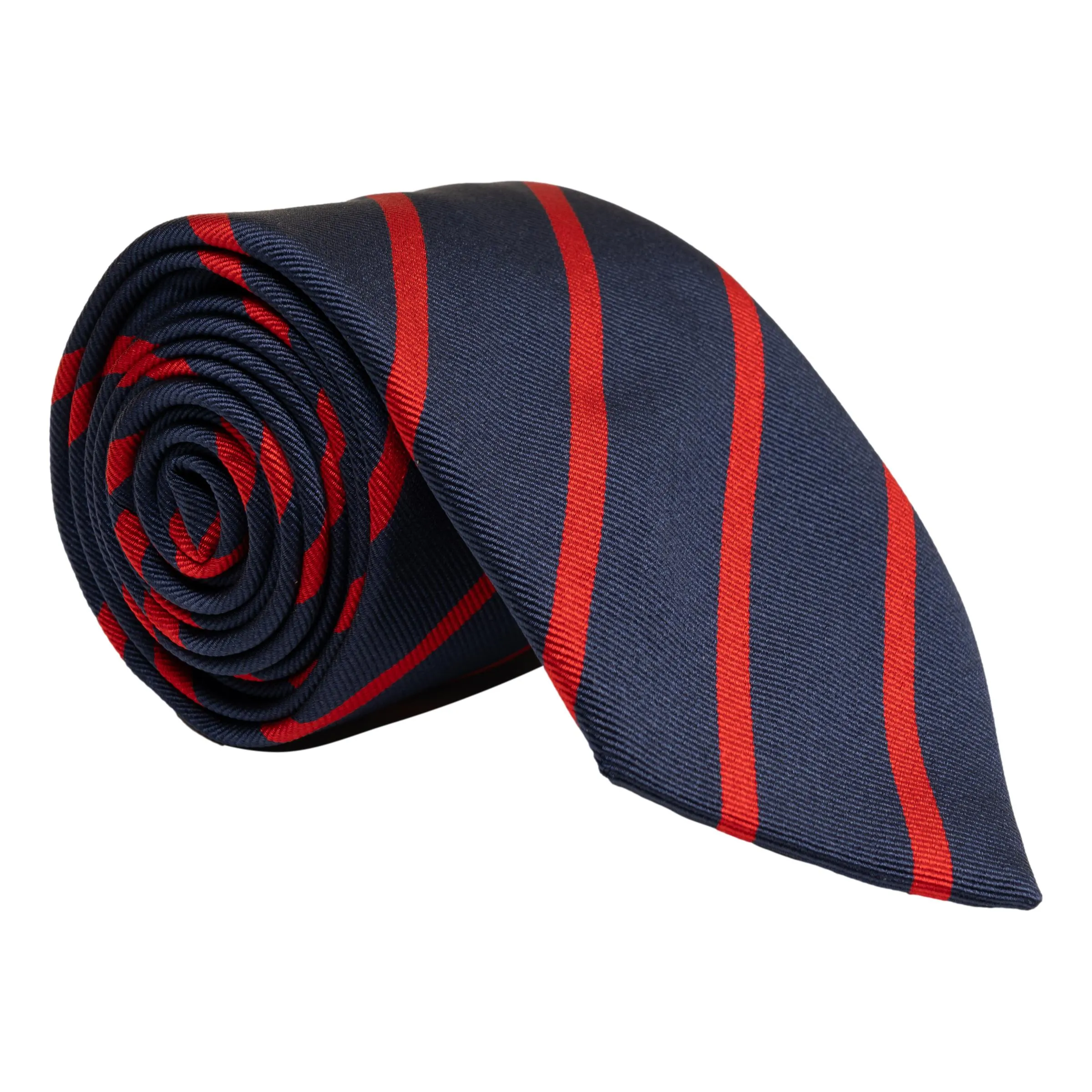 Classic Navy Repp Stripe Silk Tie sold by The Andover Shop product image thumbnail 3