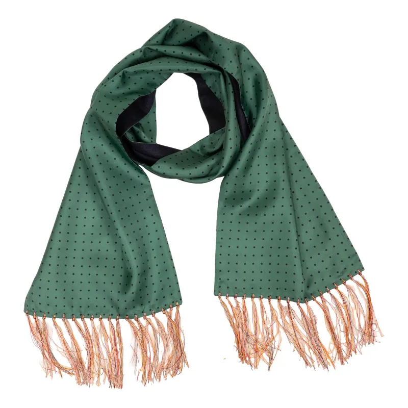 Silk Polka Dot Scarf with Fringe sold by The Andover Shop