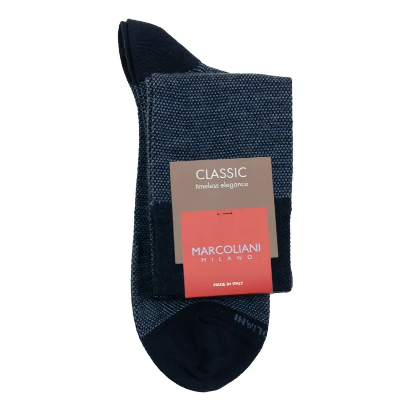 Extrafine Merino Wool Birdseye Over the Calf Dress Socks made by Marcoliani