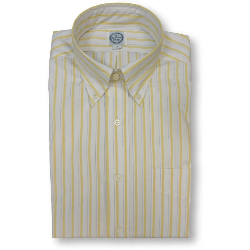 Yellow Alternating Stripe Button Down Sport Shirt sold by The Andover Shop