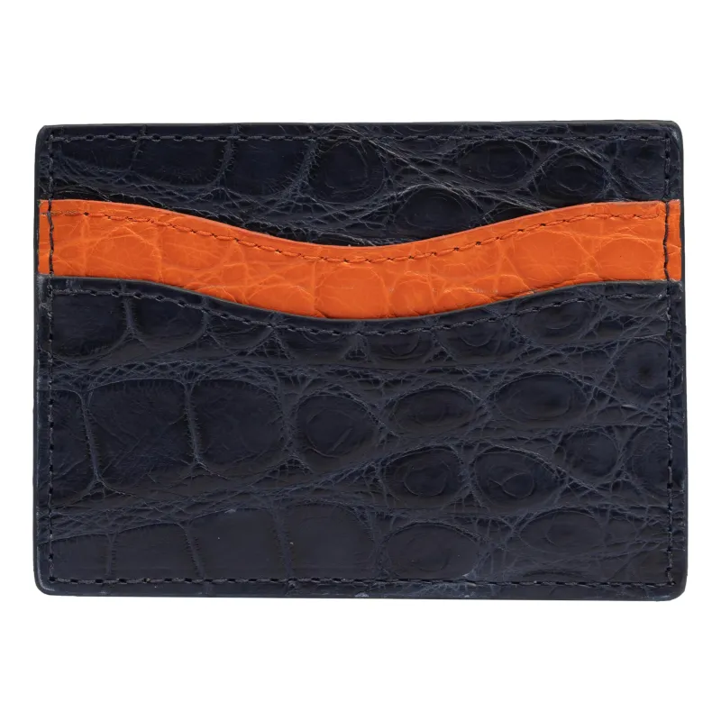 Matte Alligator Flat Card Case made by The Andover Shop