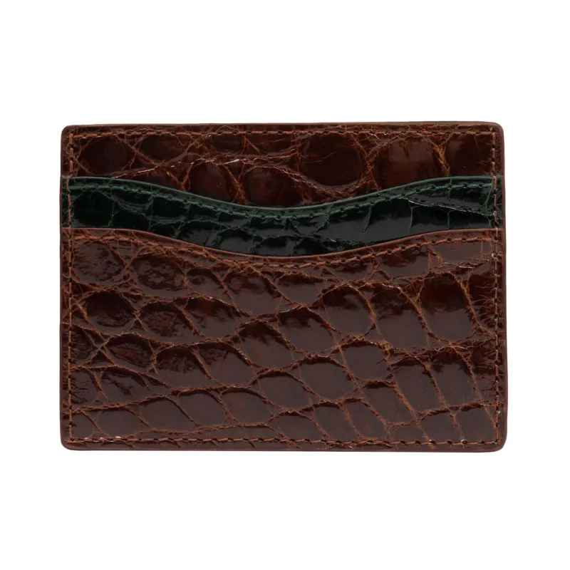 Glazed Alligator Flat Card Case sold by The Andover Shop