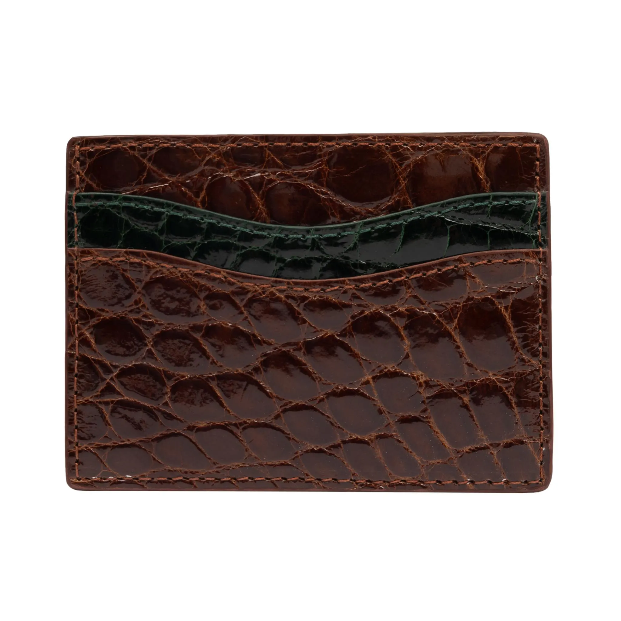 Glazed Alligator Flat Card Case sold by The Andover Shop