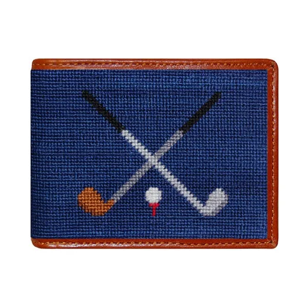 Crossed Golf Clubs Needlepoint Bi-Fold Wallet sold by The Andover Shop