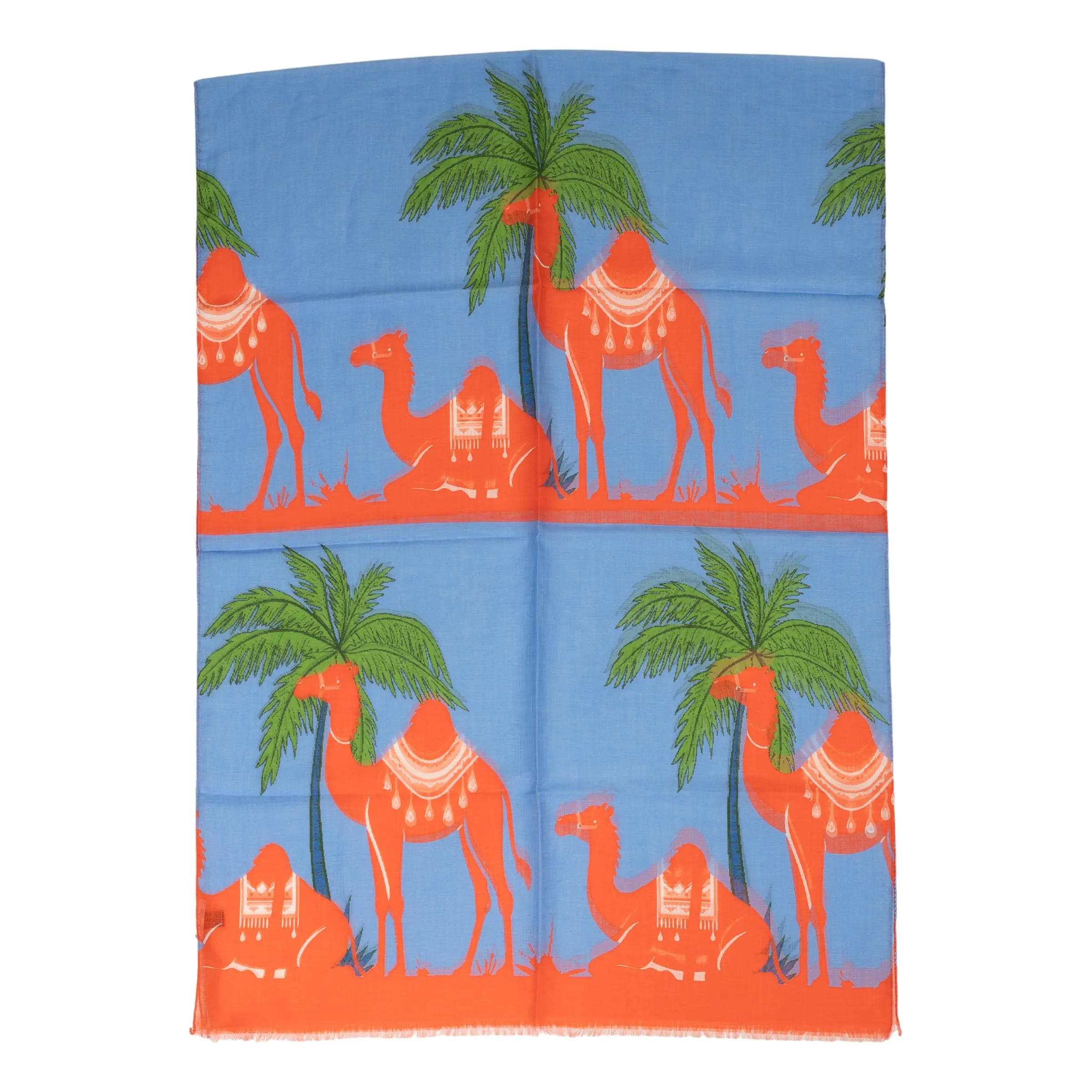 Camel Cotton and Linen Blend Scarf sold by The Andover Shop product image thumbnail 2